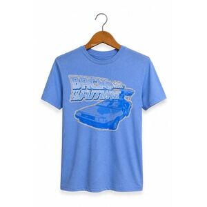 American Classics Mens Tee Size Small Back to the Future‎ Delorean Shirt Blue